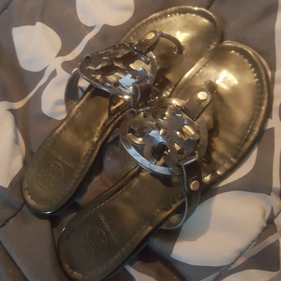 Tory Burch Shoes - Tory Burch Miller sandals patent size 9 Black USED